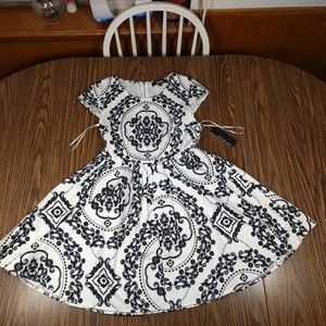 NWT Lulu’s Royal Luxe Ivory Print Dress Sleeveless Dress Size Large